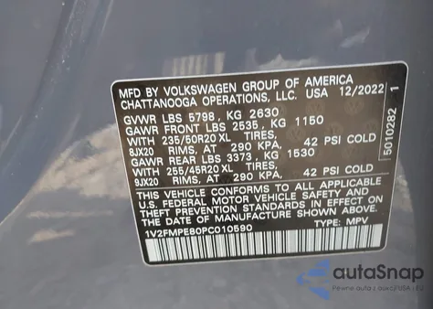 2023 Volkswagen Id.4 Pro S/Pro S Plus z USA, uszkodzony, nr VIN 1V2FMPE80PC010590